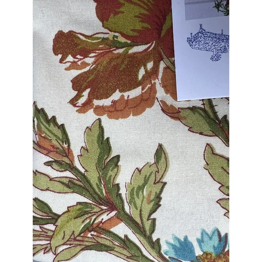 April Cornell Tablecloth 60X84” Wildflowers 3 Matching Kitchen Dish Tea Towels